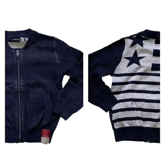 IKKS Knit Cardigan Sweater Patriotic Printed Size 4 America - Picture 2 of 8